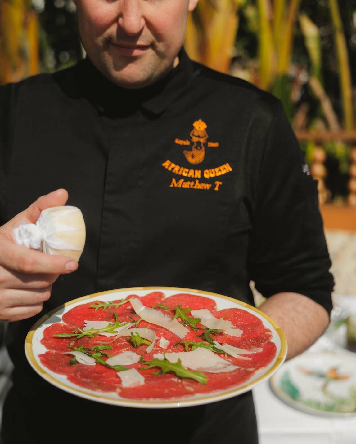 carpaccio meat beef african queen restaurant